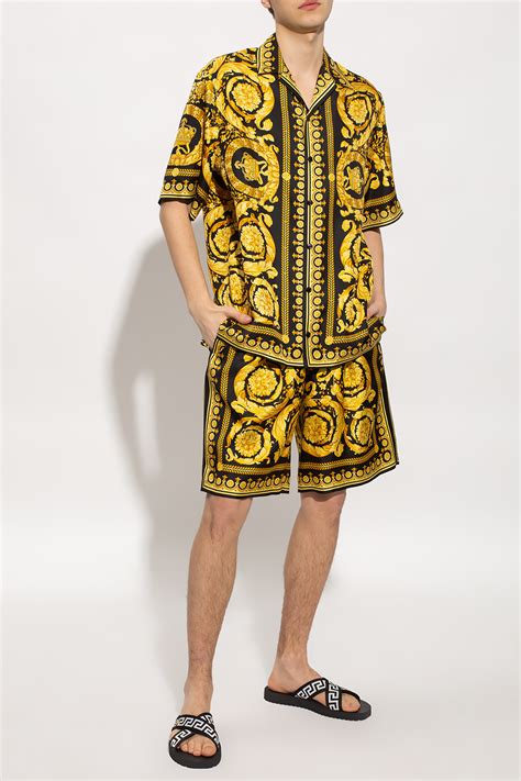 versace silk shirt and shorts|More.